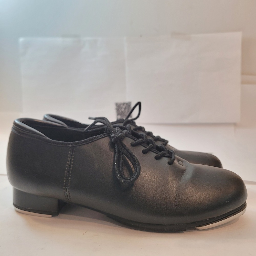Weissman Tap Shoes Kids Black Lace Up Dance Shoes W1600 Size 6AM